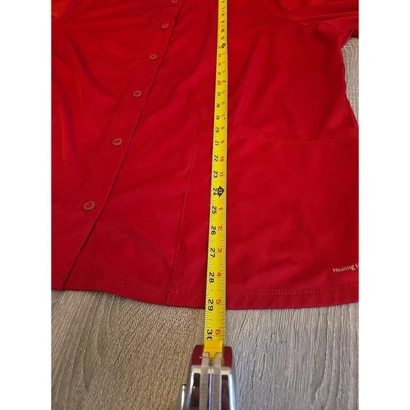 HH Works by Healing Hands Womens Red Long Sleeve Scrub Snap Front Sz XL? - Picture 7 of 8